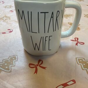 Rae Dunn White 'Military Wife' Ceramic Mug